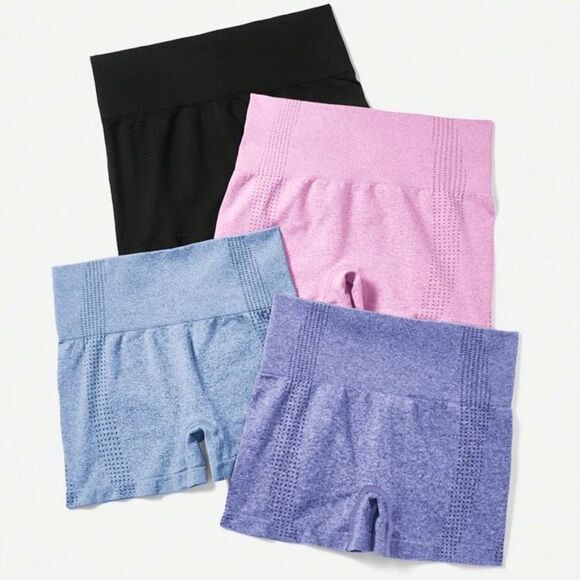 SHEIN Sport Studio 4 piece bundle set seamless stretch gym shorts Size Small (4) - Picture 5 of 11